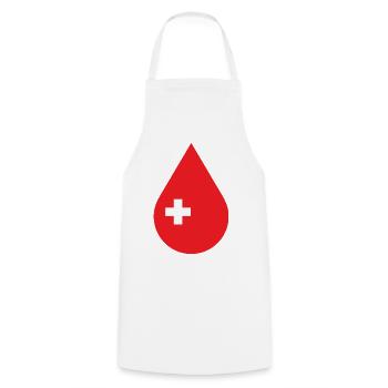 Donate blood, blood donation service, blood donors - Cooking Apron - white - Front - AI Model Male 185 dark (185cm)