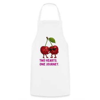 Two Hearts One Journey - Cooking Apron - white - Front - AI Model Male 185 dark (185cm)