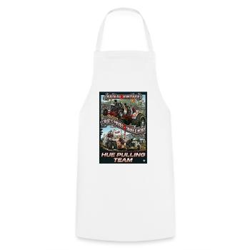 Vintage radial Engine - Cooking Apron - white - Front - AI Model Male 185 dark (185cm)
