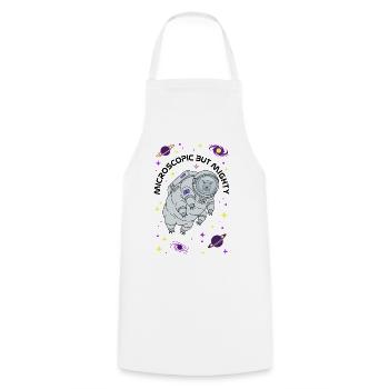 Tardigrade du 8e anniversaire microscopique mais puissant - Tablier de cuisine - blanc - Devant - AI Model Male 185 dark (185cm)