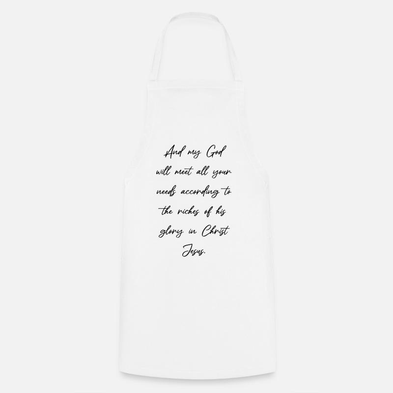 Philippians 4:19 Bible Verses Proverbs Christian - Cooking Apron - white