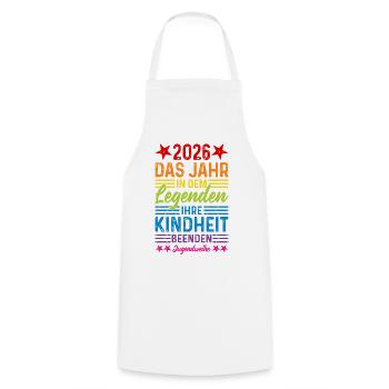 Youth Consecration 2026 Legends End Your Childhood - Cooking Apron - white - Front - AI Model Male 185 dark (185cm)