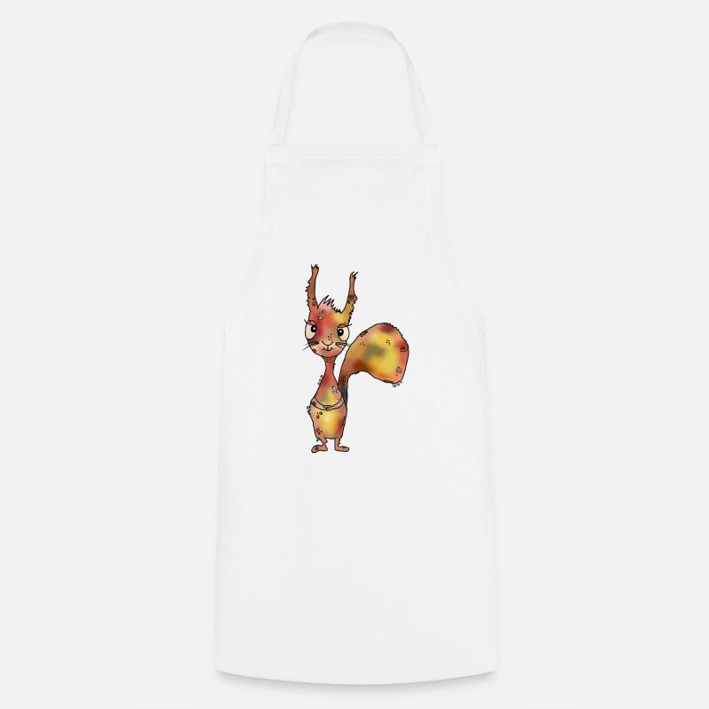 lustiges_Eichhoernchen - Tablier de cuisine - blanc