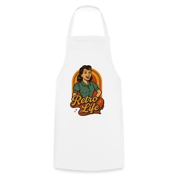 Retro Lifestyle Pinup - Kochschürze - Weiß - Vorne - AI Model Male 185 dark (185cm)