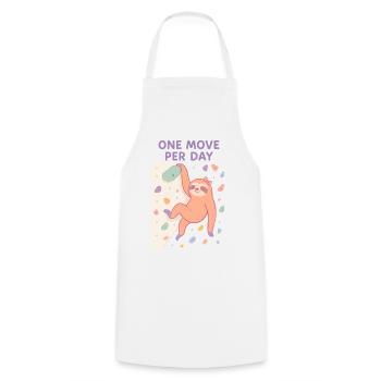 Sloth Bouldering: One Move Per Day Design - Cooking Apron - white - Front - AI Model Male 185 dark (185cm)