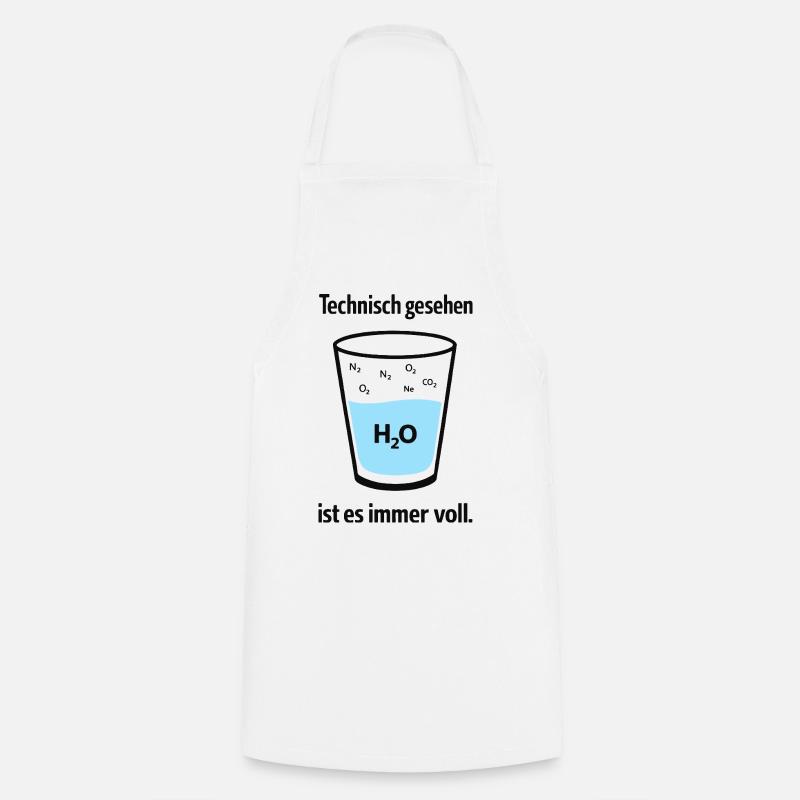 Technically, it's always full – nerd humor - Cooking Apron - white