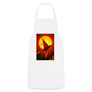 retro futuristic space landscapes, 1960s aesthetic - Cooking Apron - white - Front - AI Model Male 185 dark (185cm)