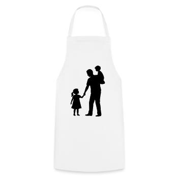 Vater Kind Silhouette Spazieren Familie Papa Liebe - Kochschürze - Weiß - Vorne - AI Model Male 185 dark (185cm)