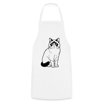 Chat Raquette - Tablier de cuisine - blanc - Devant - AI Model Male 185 dark (185cm)