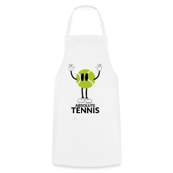 Absolutes Tennis - Kochschürze - Weiß - Vorne - AI Model Male 185 dark (185cm)