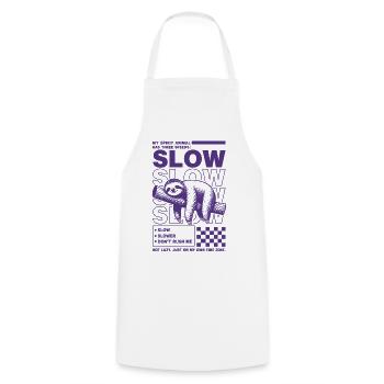 Slow Sloth Spirit Animal Design - Kochschürze - Weiß - Vorne - AI Model Male 185 dark (185cm)