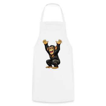 Monkey - Cooking Apron - white - Front - AI Model Male 185 dark (185cm)
