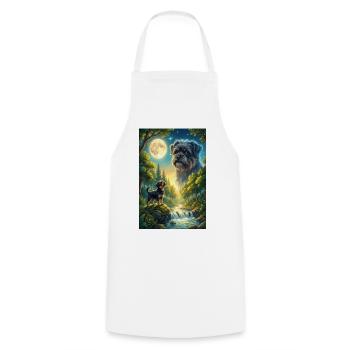 Howling to the Moon Meme Animal Dog Monkey Pinscher - Cooking Apron - white - Front - AI Model Male 185 dark (185cm)