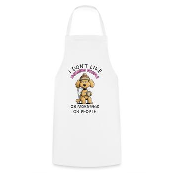 Grumpy Poodle Morning People Funny Dog - Tablier de cuisine - blanc - Devant - AI Model Male 185 dark (185cm)