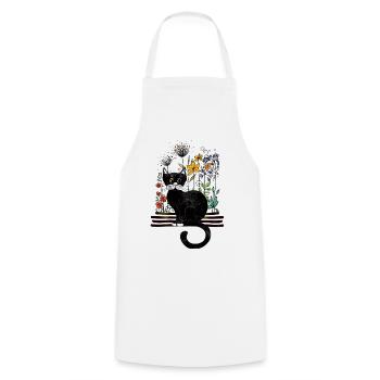 cat - Cooking Apron - white - Front - AI Model Male 185 dark (185cm)
