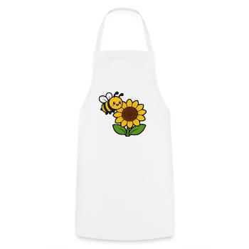 Sonnenblume Biene Cartoon - Kochschürze - Weiß - Vorne - AI Model Male 185 dark (185cm)