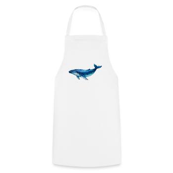 Blue Water Whale Watercolor - Cooking Apron - white - Front - AI Model Male 185 dark (185cm)