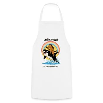 Pony on Orca – Absurd Chaos - Cooking Apron - white - Front - AI Model Male 185 dark (185cm)