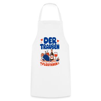 Wein Der Traubenflüsterer Weinkenner - Kochschürze - Weiß - Vorne - AI Model Male 185 dark (185cm)