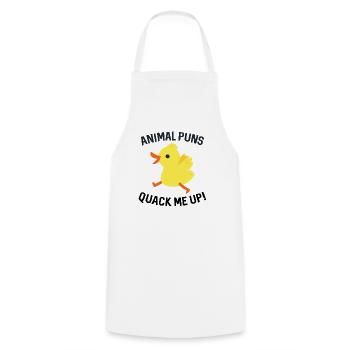 Animal Puns Quack Me Up - Kochschürze - Weiß - Vorne - AI Model Male 185 dark (185cm)