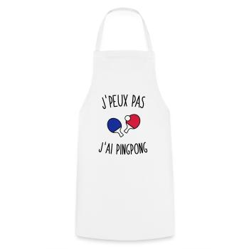 J'peux pas j'ai pingpong - Tablier de cuisine - blanc - Devant - AI Model Male 185 dark (185cm)