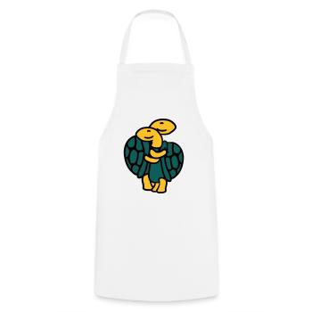 Sweet Cute Tortoise Couple - Cooking Apron - white - Front - AI Model Male 185 dark (185cm)