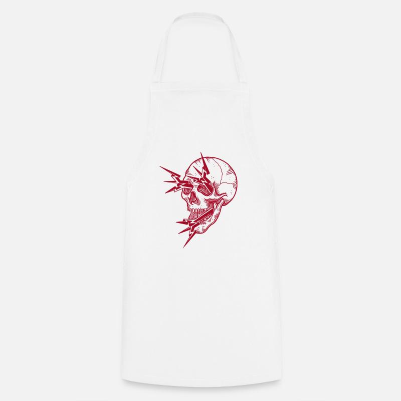 Skull flash red - Tablier de cuisine - blanc