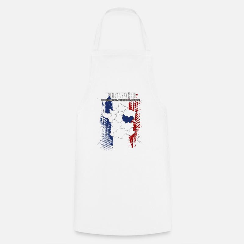 Bourgogne Franche Comté - Tablier de cuisine - blanc