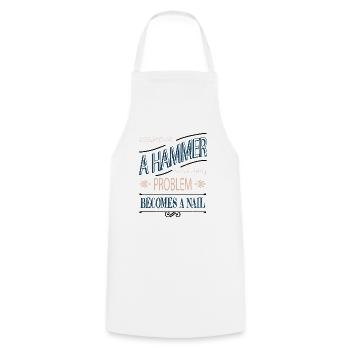 Bday Fun Chainsaw Tools Woodworker - Cooking Apron - white - Front - AI Model Male 185 dark (185cm)