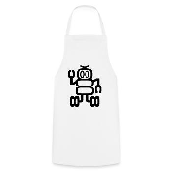 SparkingBoT - Cooking Apron - white - Front - AI Model Male 185 dark (185cm)