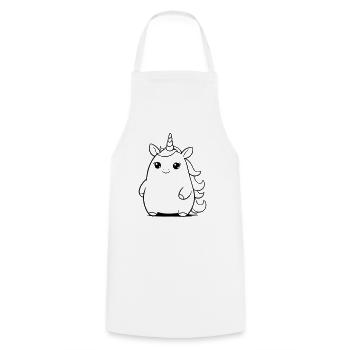 Licorne potelée comme illustration vectorielle - Tablier de cuisine - blanc - Devant - AI Model Male 185 dark (185cm)