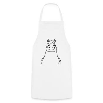 cheval heureux comme illustration vectorielle - Tablier de cuisine - blanc - Devant - AI Model Male 185 dark (185cm)