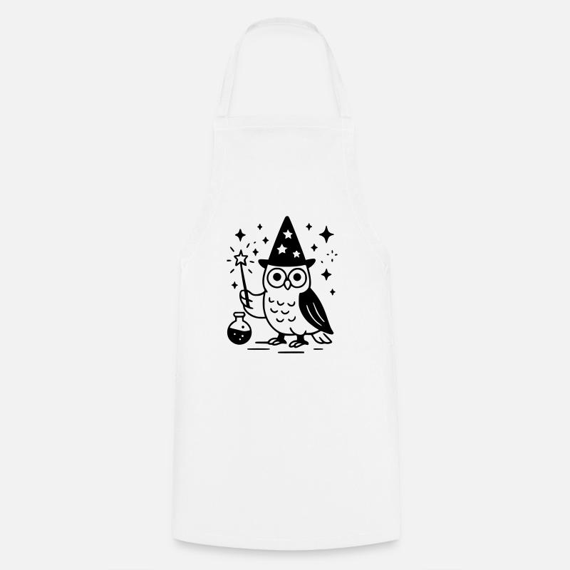 Le Hibou Magicien - Tablier de cuisine - blanc