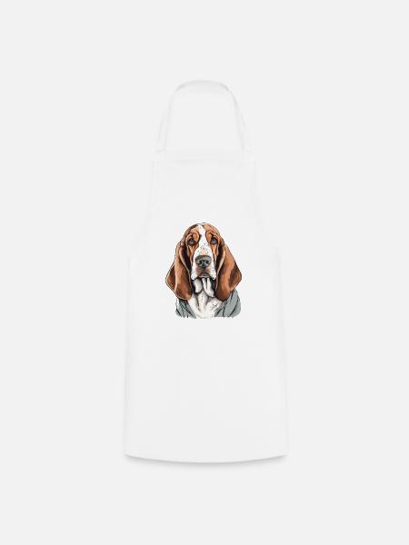 Basset Hound - Kochschürze - Weiß