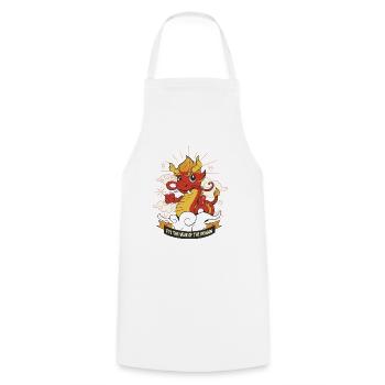 Nouvel An chinois Dragon Vietnam I Cadeau - Tablier de cuisine - blanc - Devant - AI Model Male 185 dark (185cm)