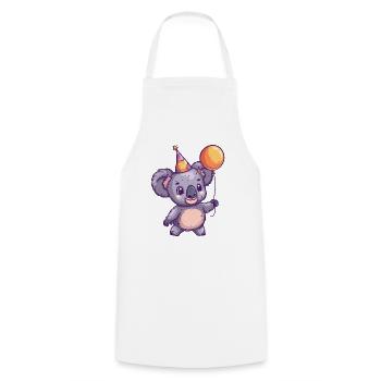 Koala Anniversaire Bande Dessinée Mignon - Tablier de cuisine - blanc - Devant - AI Model Male 185 dark (185cm)