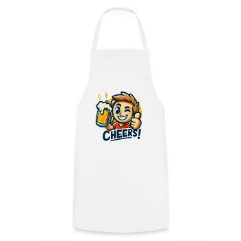 Cheers Cartoon Beer Mug Celebration - Cooking Apron - white - Front - AI Model Male 185 dark (185cm)
