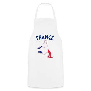 Idée cadeau Football Supporter France - Tablier de cuisine - blanc - Devant - AI Model Male 185 dark (185cm)