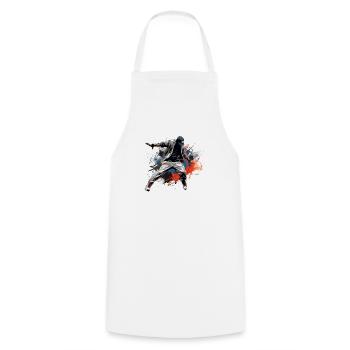 hip hip logo outlines black street freestyle - Tablier de cuisine - blanc - Devant - AI Model Male 185 dark (185cm)