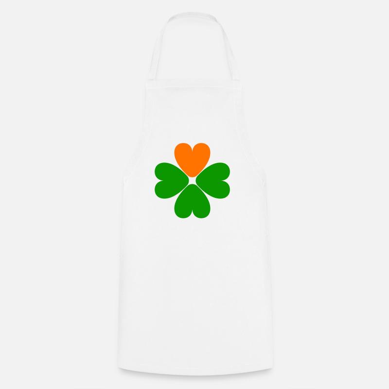 Cœur de trèfle trèfle de la Saint-Patrick - Tablier de cuisine - blanc