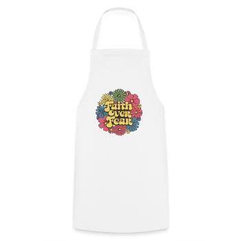 Heartbeat Cross Symbol Christian Faith - Cooking Apron - white - Front - AI Model Male 185 dark (185cm)