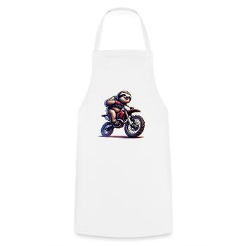 Conception de motocross Enduro paresseux cool - Tablier de cuisine - blanc - Devant - AI Model Male 185 dark (185cm)