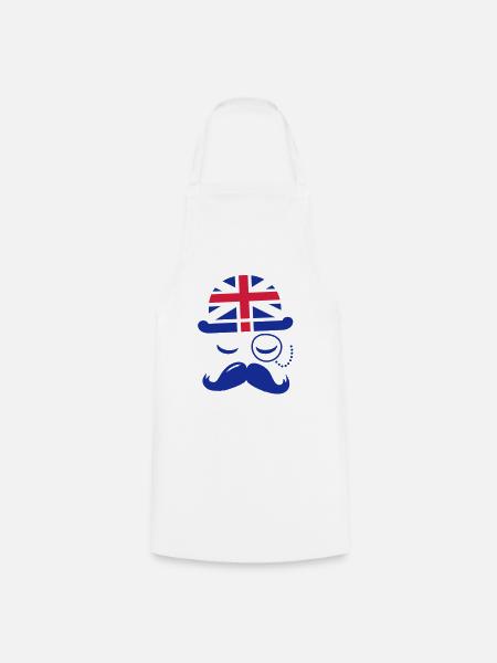 Like a vintage english hipster moustache boss - Cooking Apron - white