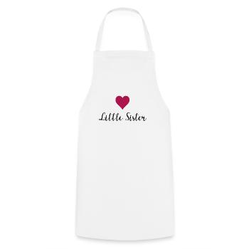 "Little Sister" Schriftzug Geschenk Idee - Kochschürze - Weiß - Vorne - AI Model Male 185 dark (185cm)