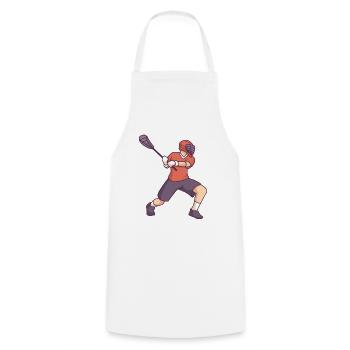 Joueur de crosse - Tablier de cuisine - blanc - Devant - AI Model Male 185 dark (185cm)