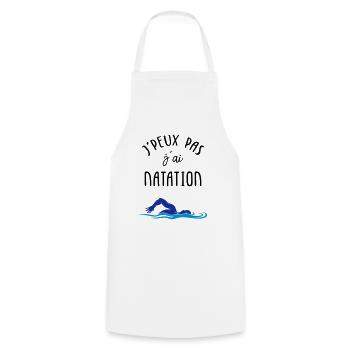 J'peux pas j'ai natation - Tablier de cuisine - blanc - Devant - AI Model Male 185 dark (185cm)