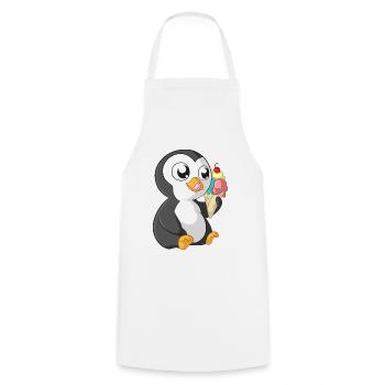 Summer cartoon penguin - Cooking Apron - white - Front - AI Model Male 185 dark (185cm)