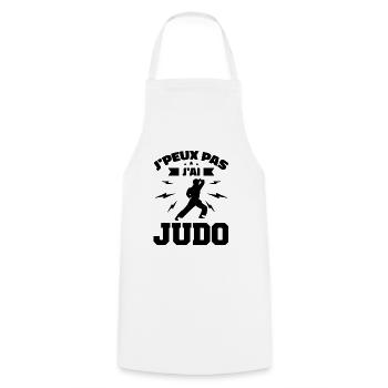 Ich kann nicht Judo - Kochschürze - Weiß - Vorne - AI Model Male 185 dark (185cm)