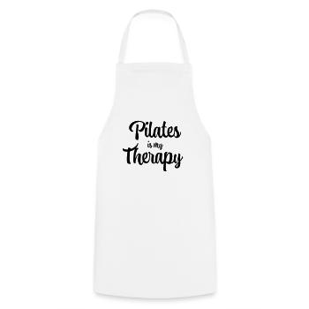 Pilates is my therapy - Cooking Apron - white - Front - AI Model Male 185 dark (185cm)