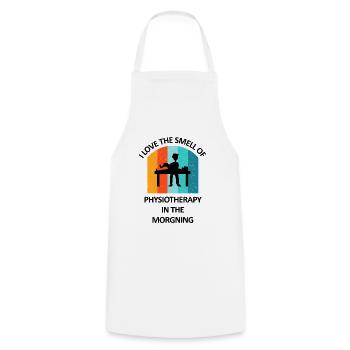 Physiotherapeut Humorvoll Geschenk Spruch Lustig - Kochschürze - Weiß - Vorne - AI Model Male 185 dark (185cm)
